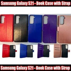 Leather Wallet Flip Book Case For Samsung Galaxy S21 SM-G990F Slim Fit and Sophisticated in Look